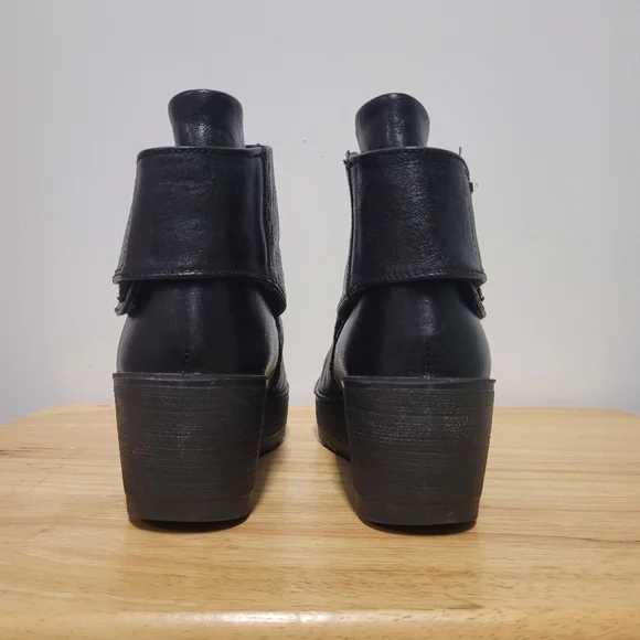 IGI & CO Dressy Black Leather Platform Ankle Boots Shoes (ITALY) Size 7.5 / 38 - Picture 8 of 13